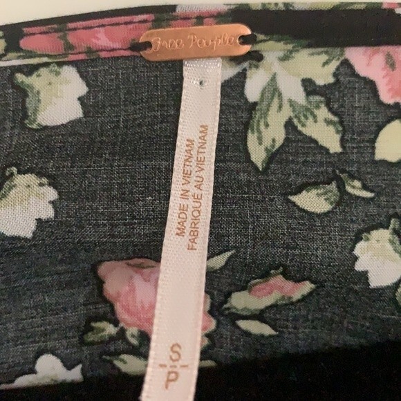 Free People Boho High Low Long Sleeves Women's Top Dark Combo Size Small - Picture 5 of 8